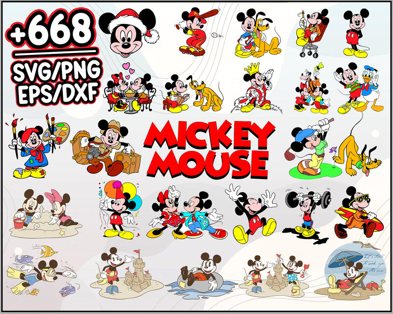 668+ Mickey Mouse SVG Bundle, Cricut Svg, Minnie SVG, Svg Files For Cricut, For Silhouette, Cartoon svg, png, dxf, eps digital file