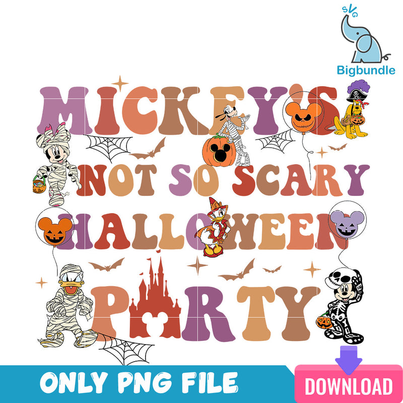 Mickey's not so scary halloween party, halloween png, Digital download.