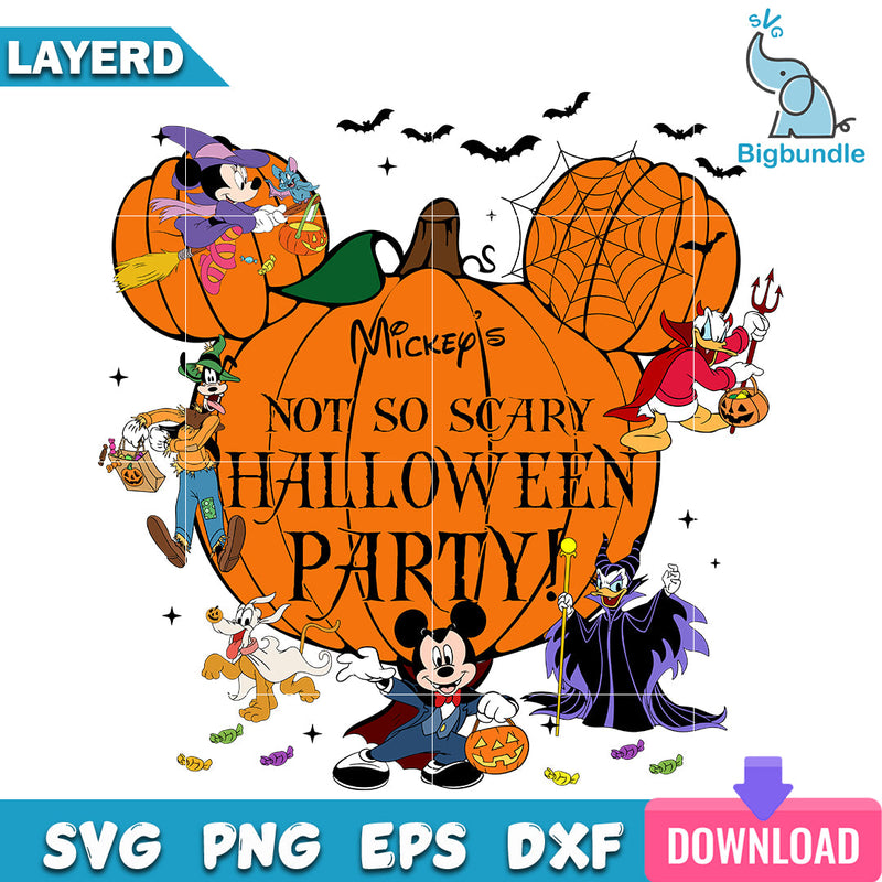 Mickey's not so scary halloween party, halloween png, svg, eps, dxf, Digital download.