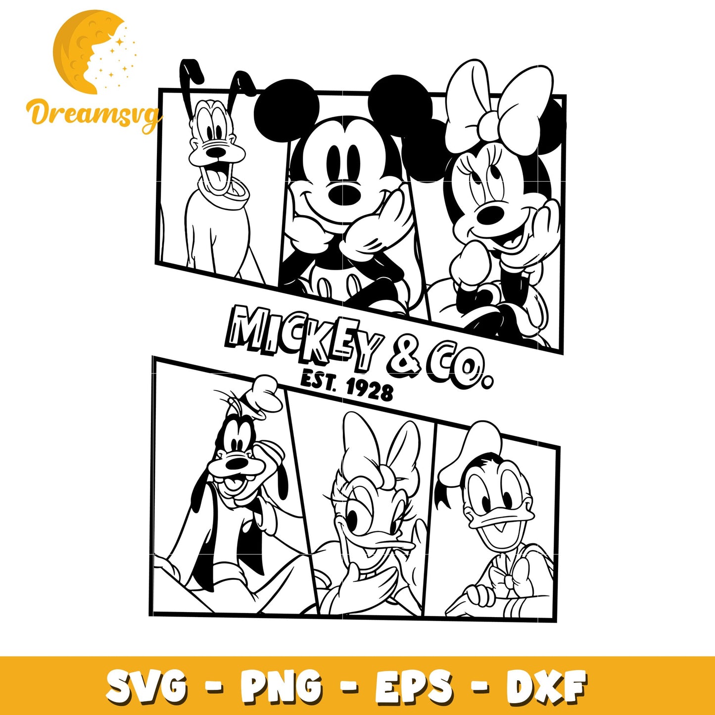 Mickey and Company SVG Clipart Est 1928 for Fun Projects
