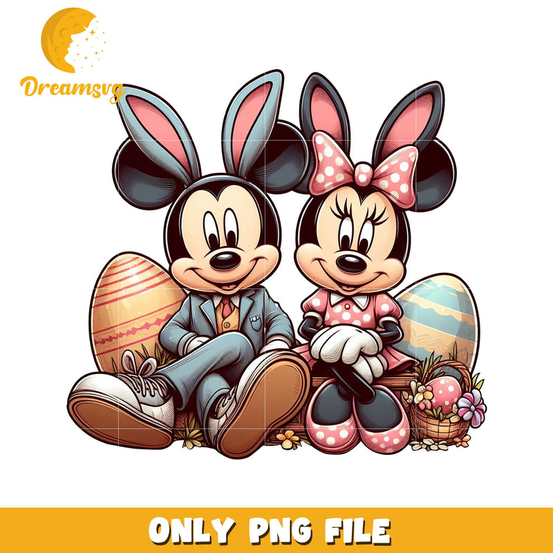 Mickey and Minnie Easter PNG Graphic for Spring Decor