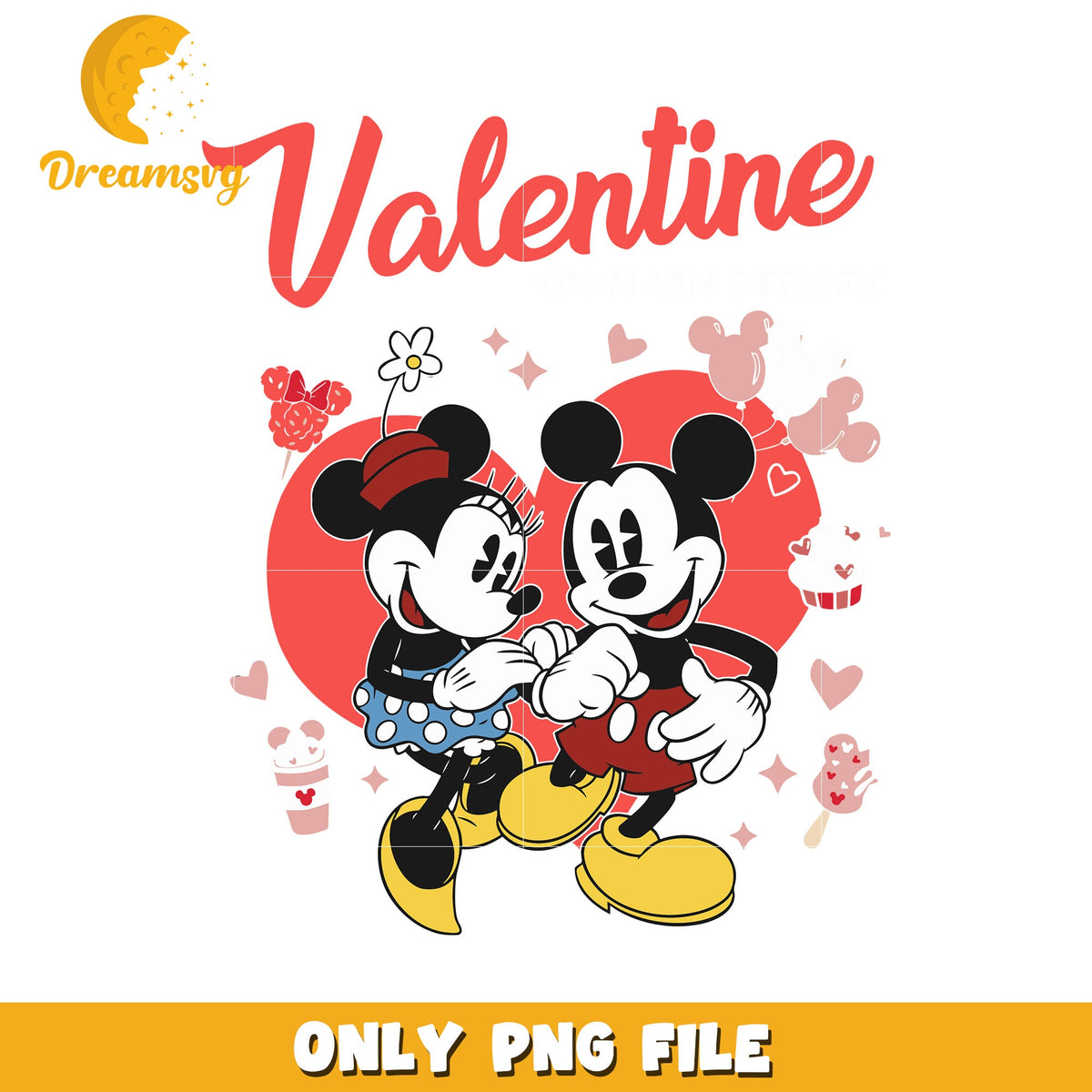 Mickey and Minnie Valentine PNG Love Design File