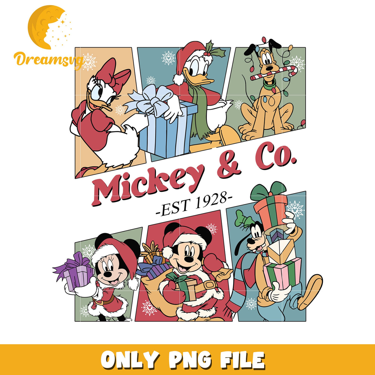 Mickey and co christmas png, disney joy png, christmas vibes png