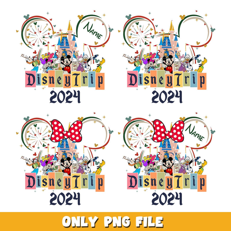 Mickey disneytrip 2024 embroidery bundle png, Disney cartoon png, Digital download