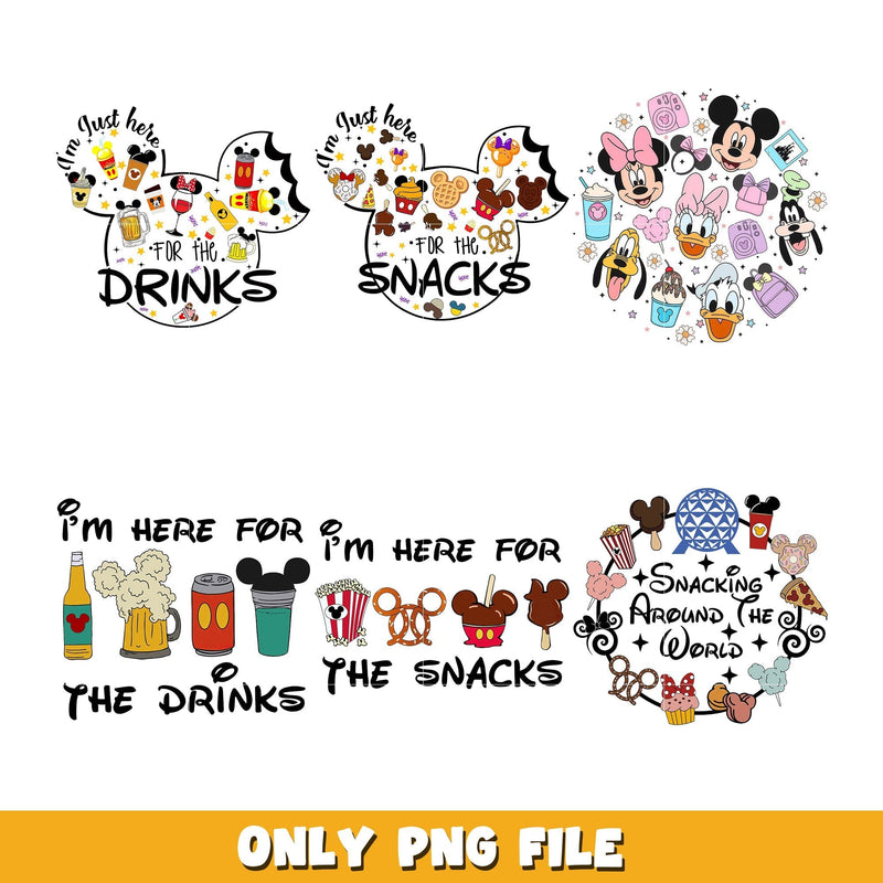 Mickey for the drinks bundle png, Disney cartoon png, Digital download