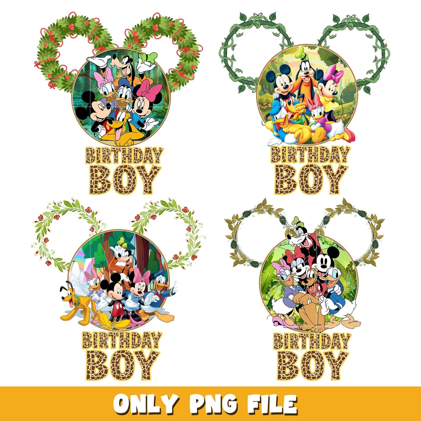 Mickey friends birthday boy bundle png, Disney cartoon png, Digital download