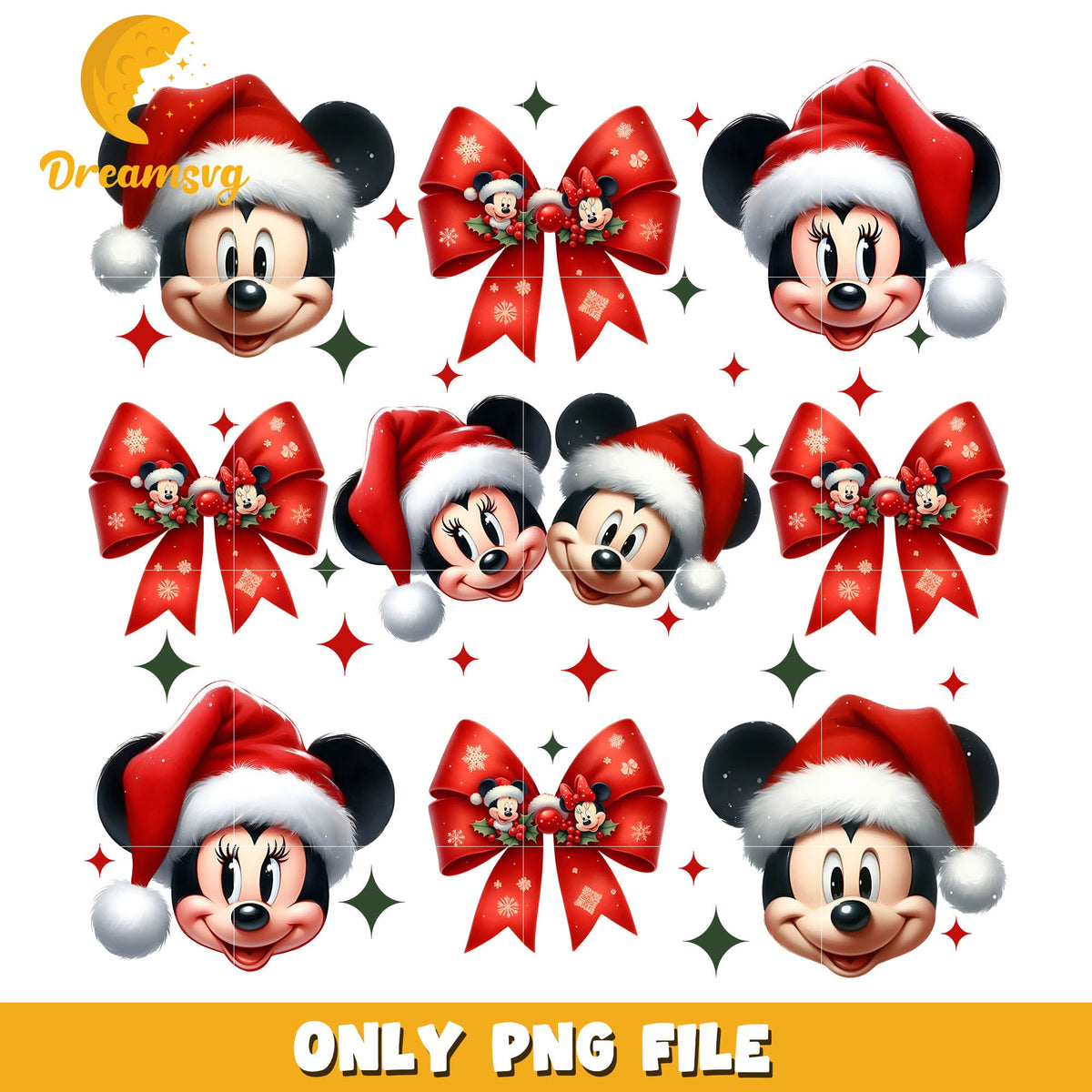Mickey mouse bow christmas png, mickey mouse christmas png