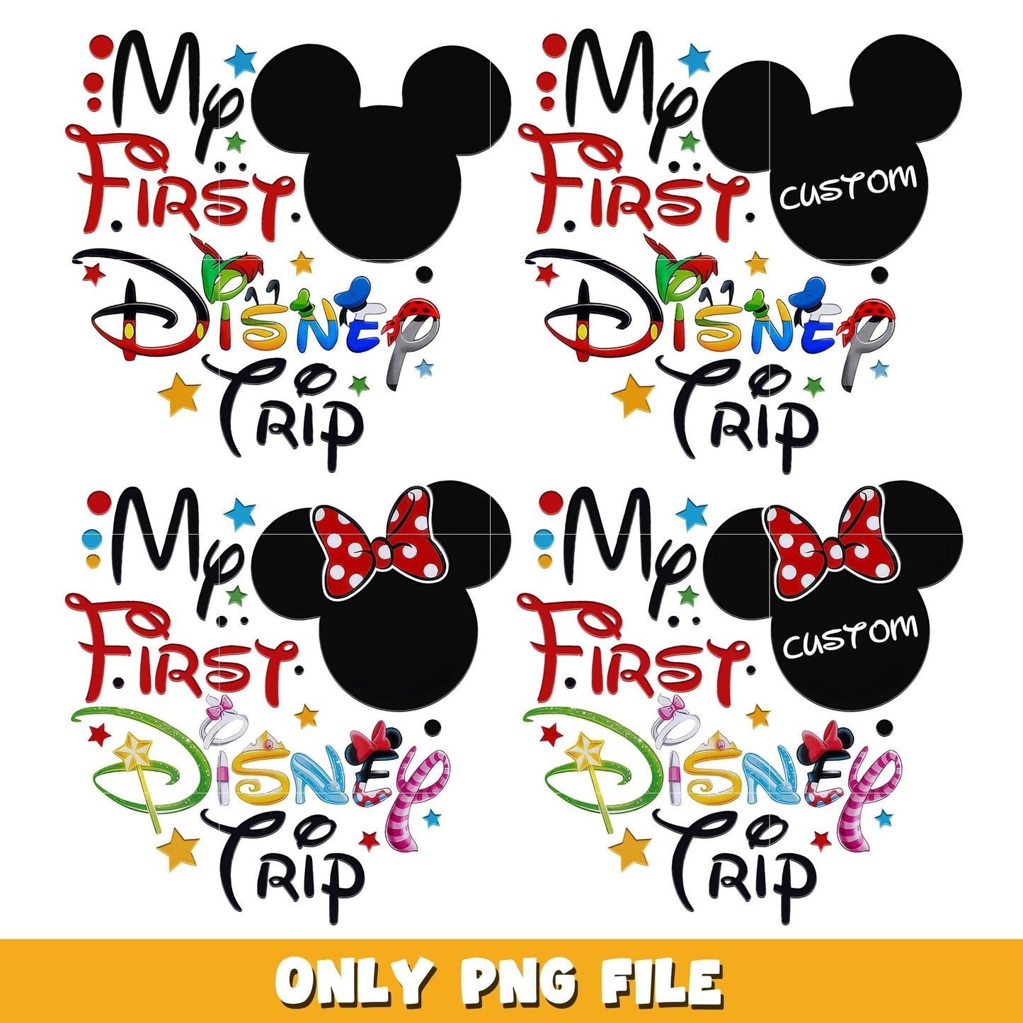 Mickey my first disney trip bundle png, Disney cartoon png, Digital download
