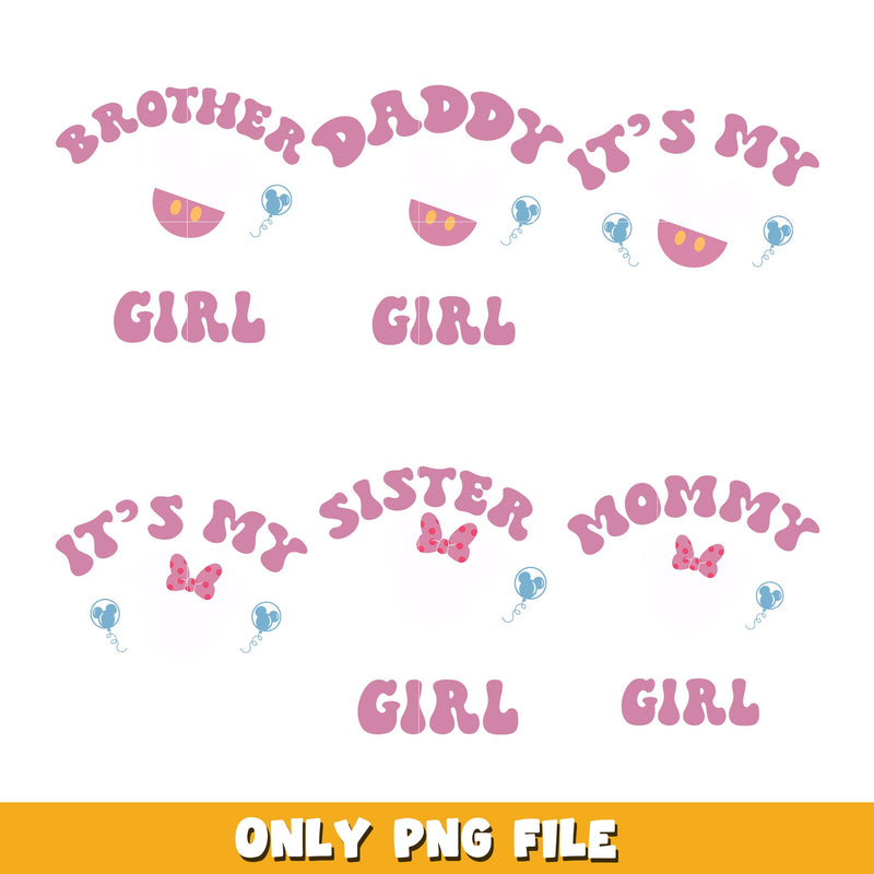 Mickey the birthday girl bundle png, Disney cartoon png, Digital download