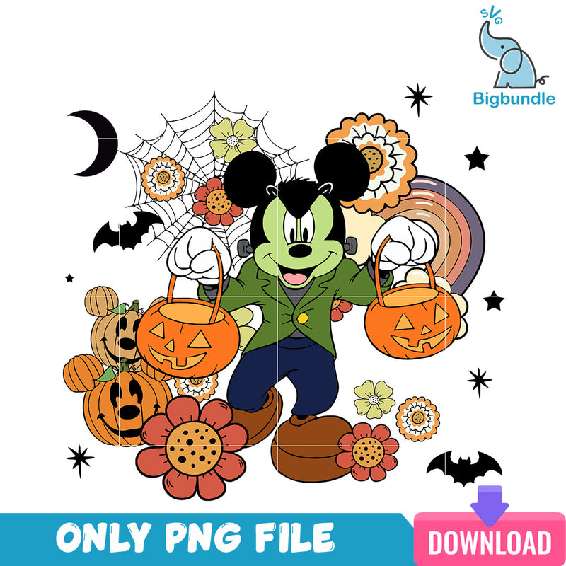 Mickey zombie halloween, halloween png, Digital download.