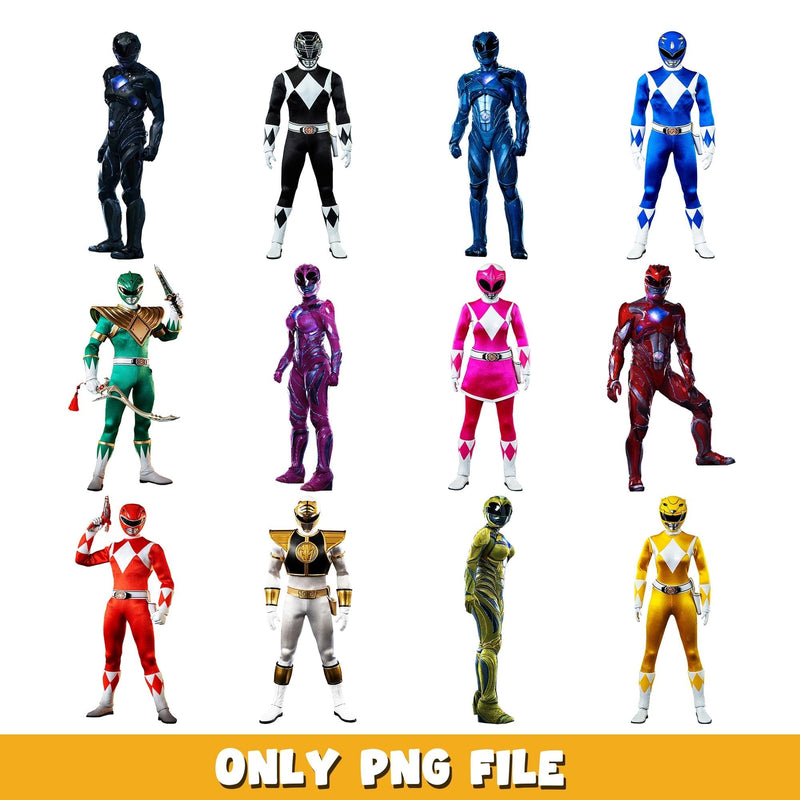 Mighty Morphin Power Rangers cartoon png, Mighty Morphin Power Rangers bundle png, cartoon png