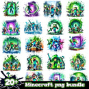 Minecraft Splash and Watercolor png bundle