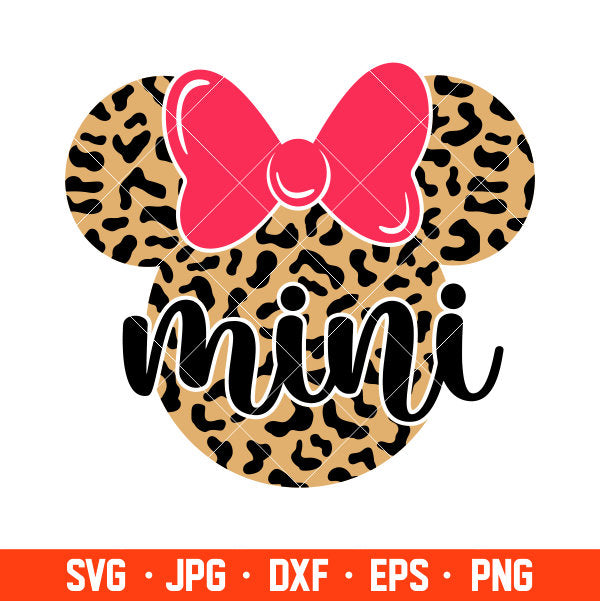 Mini Leopard Minnie Mouse Svg, Free Svg, Daily Freebies Svg, Cricut, Silhouette Vector Cut File