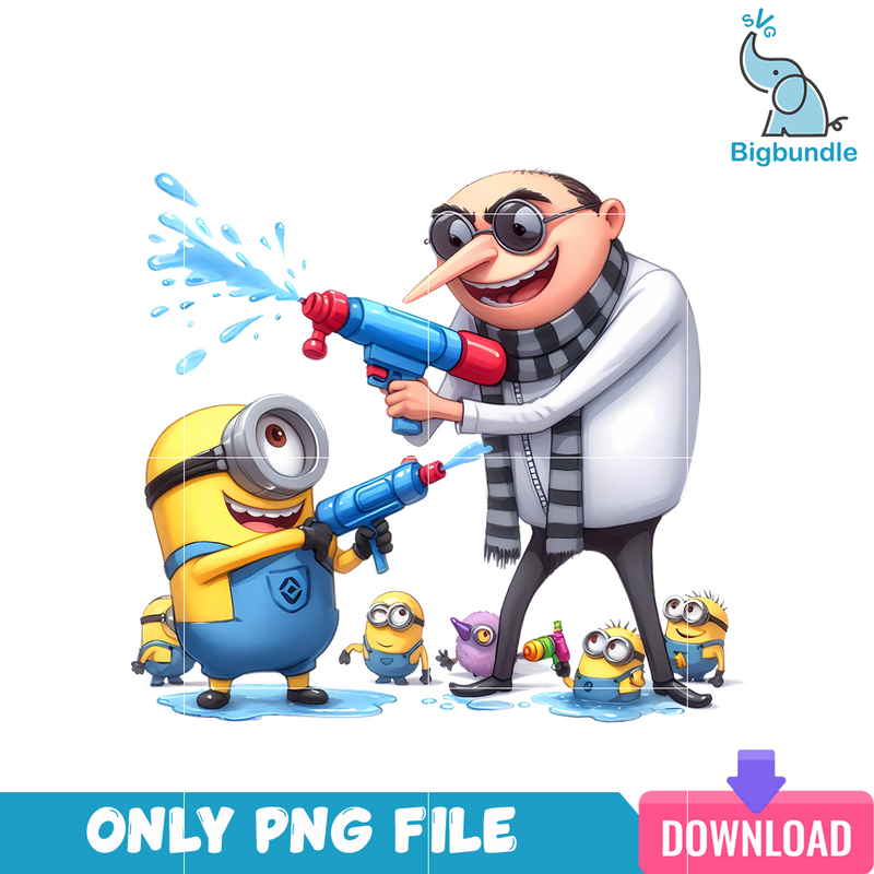 Minions Water Fight PNG