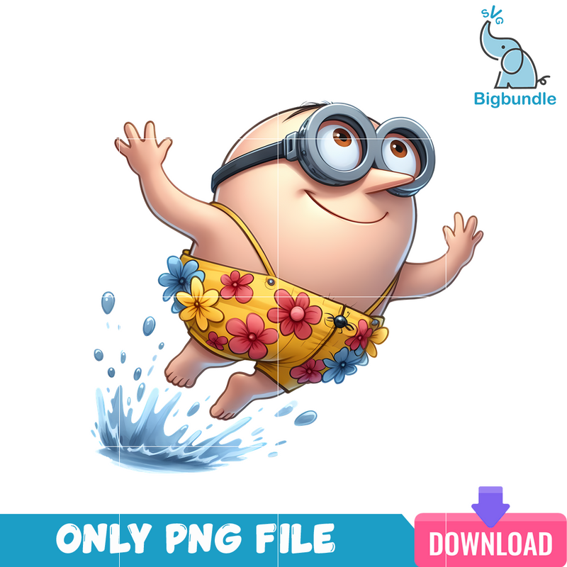 Gru Swimming PNG