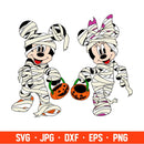 Halloween Mummy Mickey &amp; Minnie Svg, Free Svg, Daily Freebies Svg, Cricut, Silhouette Vector Cut File
