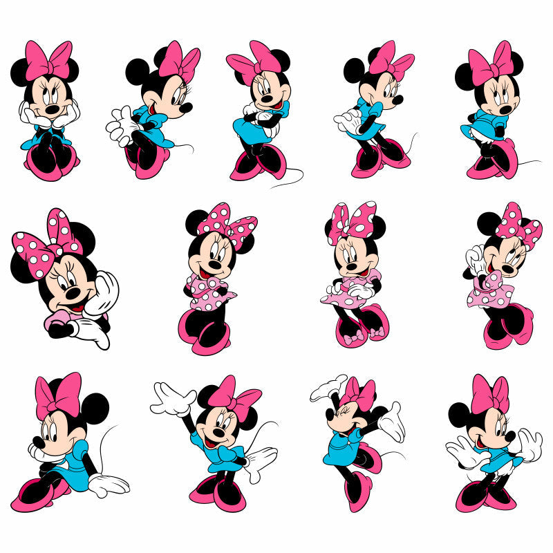 Minnie Mouse Svg Bundle, Minnie Mouse Layered Svg, Minnie Silhouette Vector Files, Minnie Svg Cricut Designs