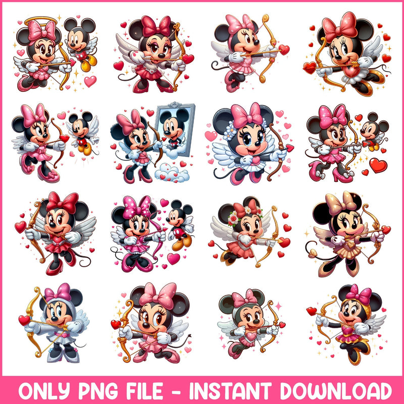 Minnie Cupid valentine png bundle