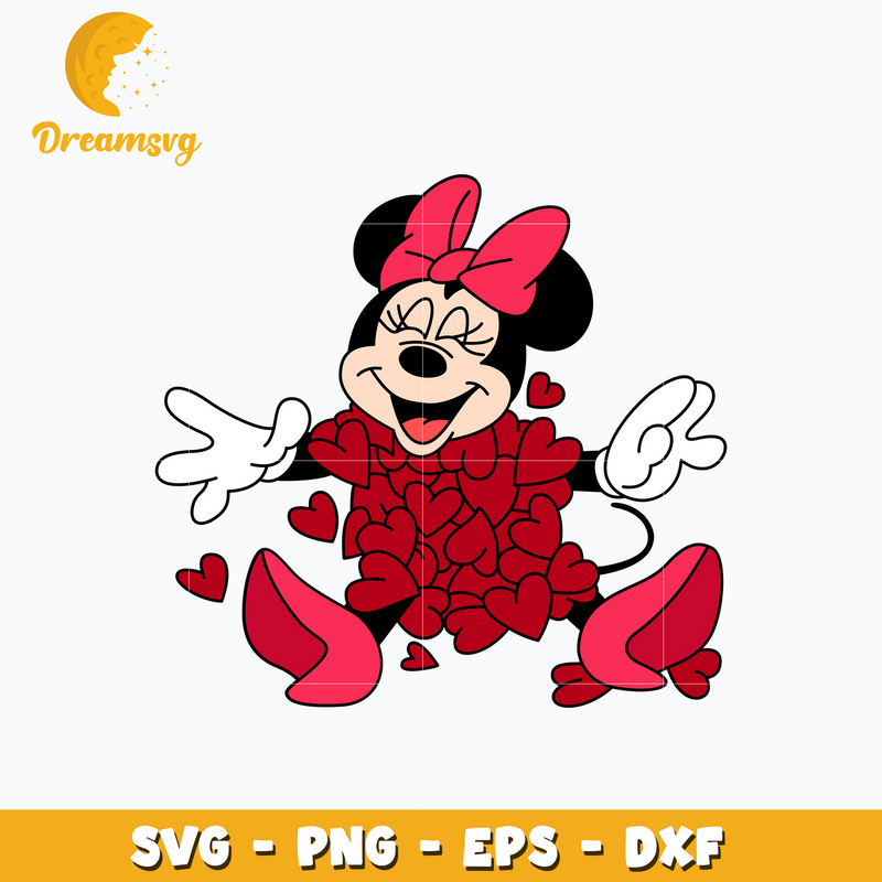 Minnie mouse loves valentine svg