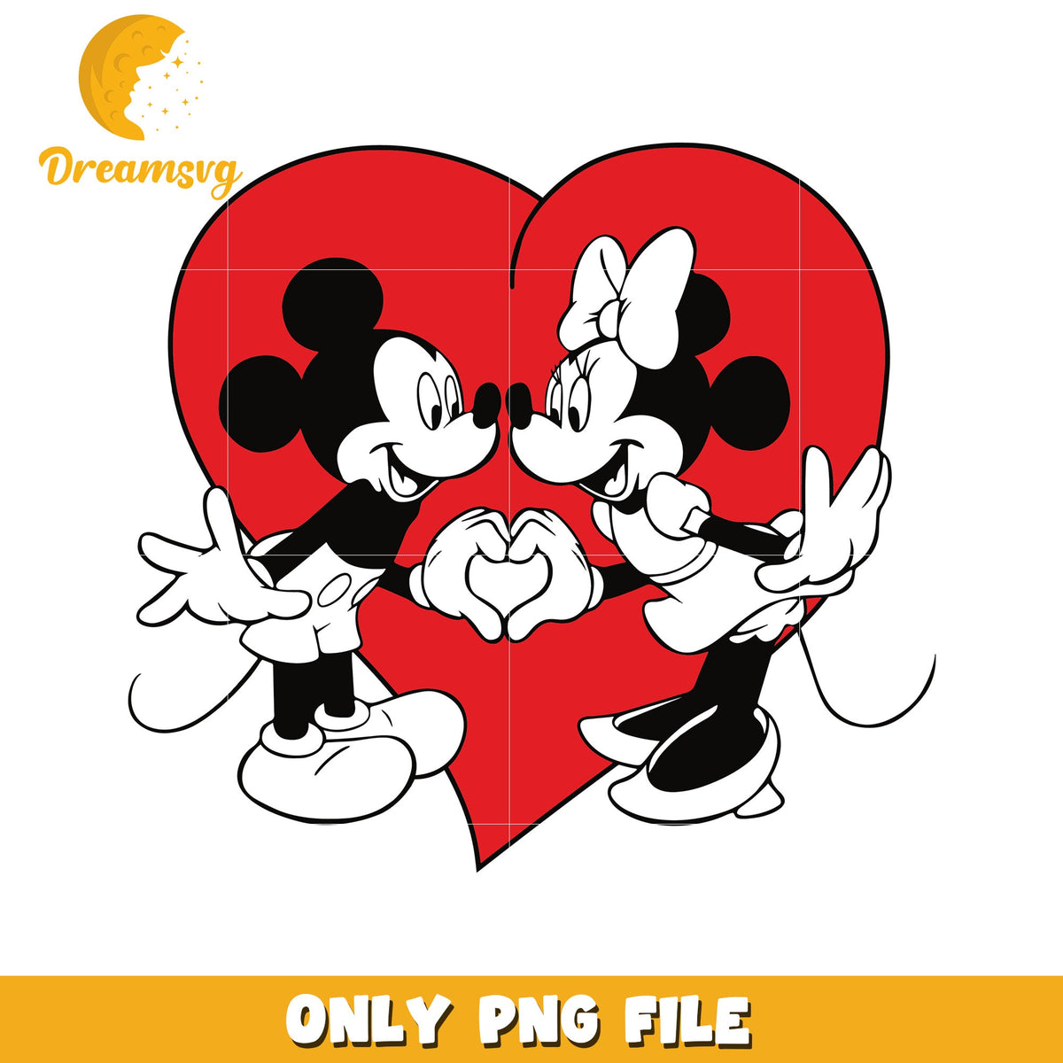 Minnie Mickey Heart PNG Image