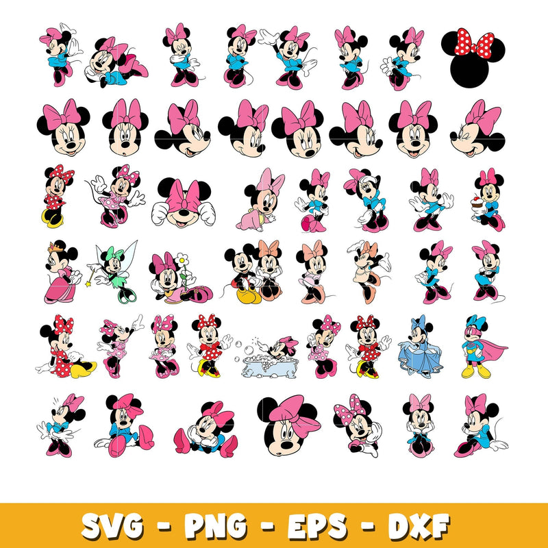 Minnie Mouse Polka Dot bundle svg, Disney cartoon svg, Digital download