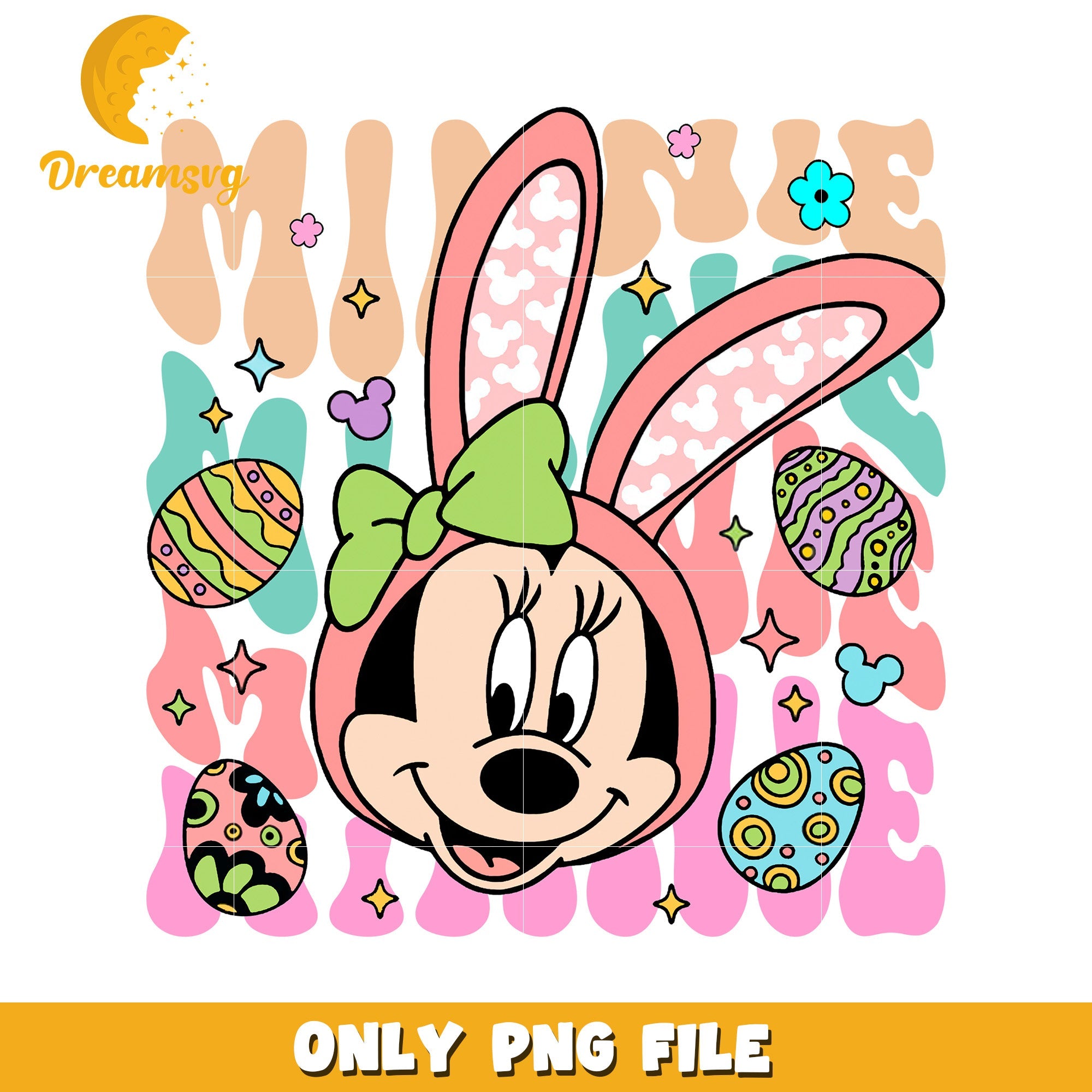 Minnie Mouse Easter PNG Design Cute Bunny Rabbit Art