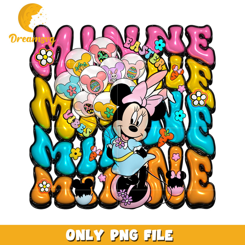 Minnie Mouse Easter PNG File Colorful Balloon Design