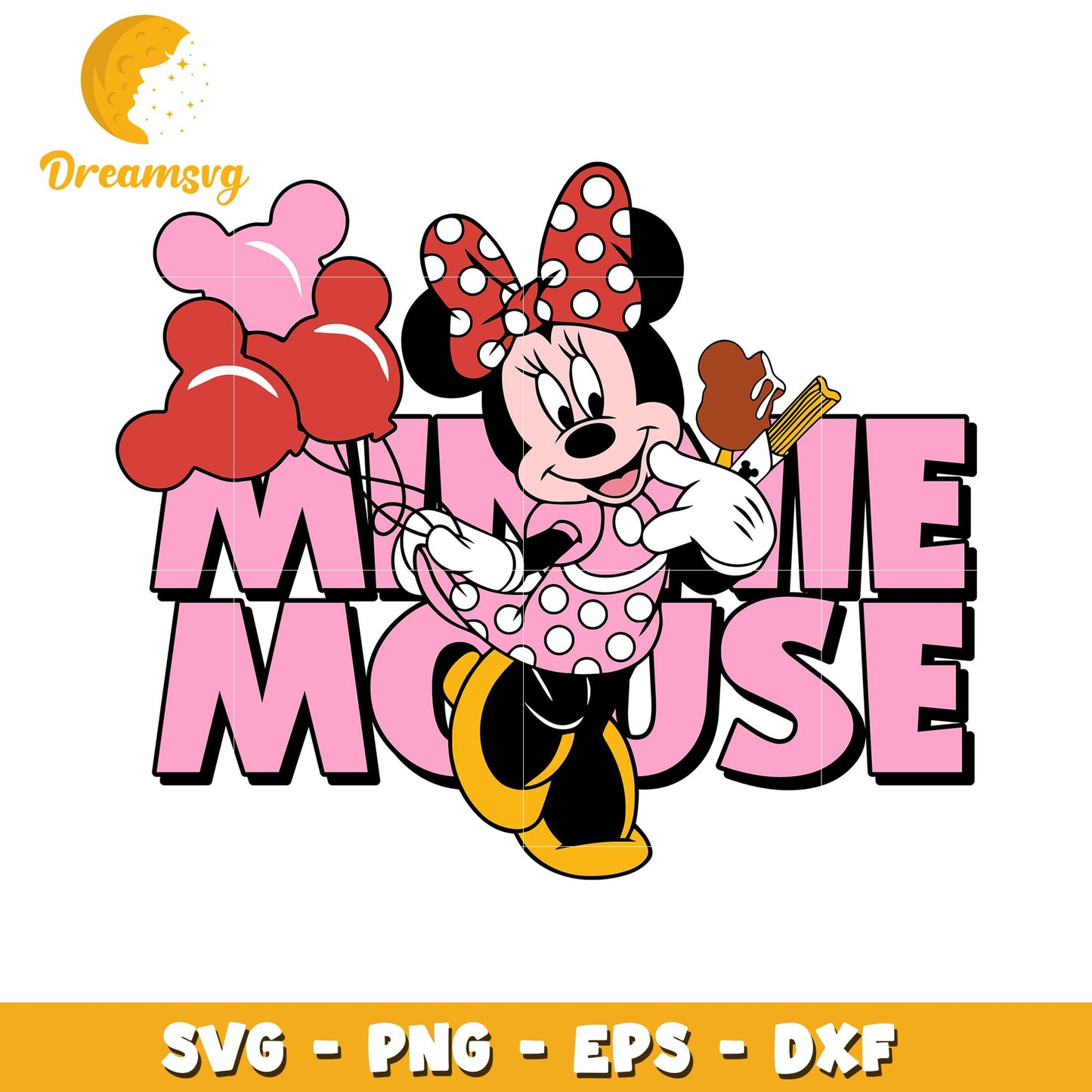 Minnie Mouse SVG PNG EPS DXF Cut File