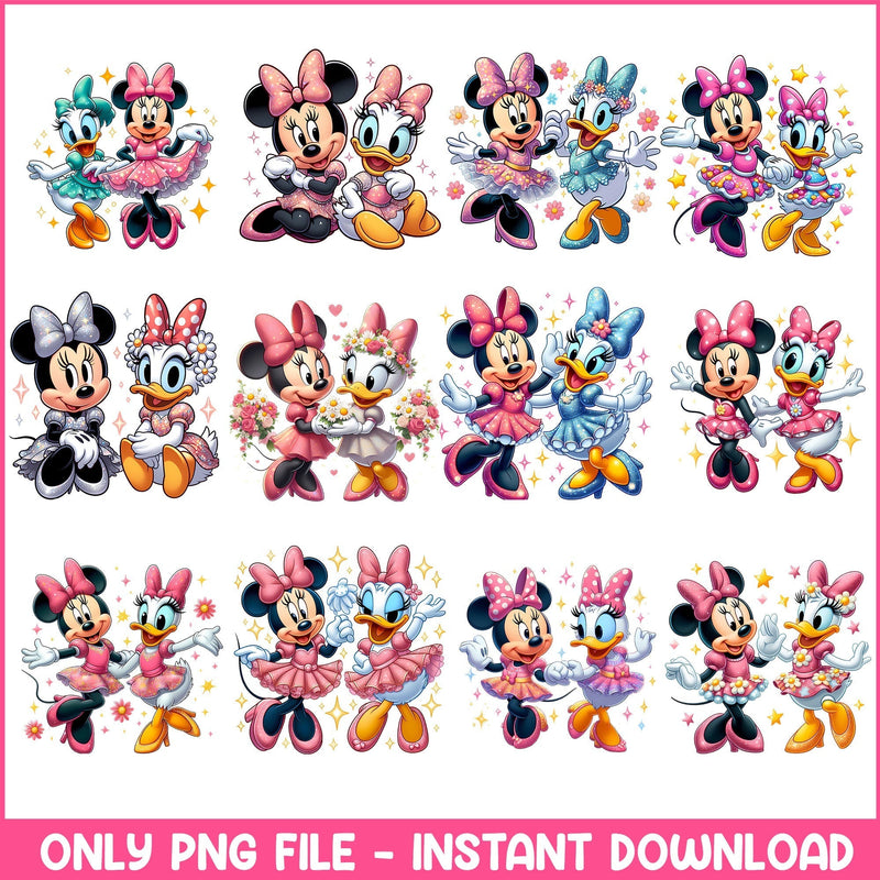 Minnie and Daisy valentine png bundle