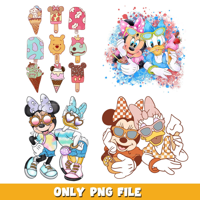 Minnie mouse and daisy duck cute  bundle png, Disney cartoon png, Digital download