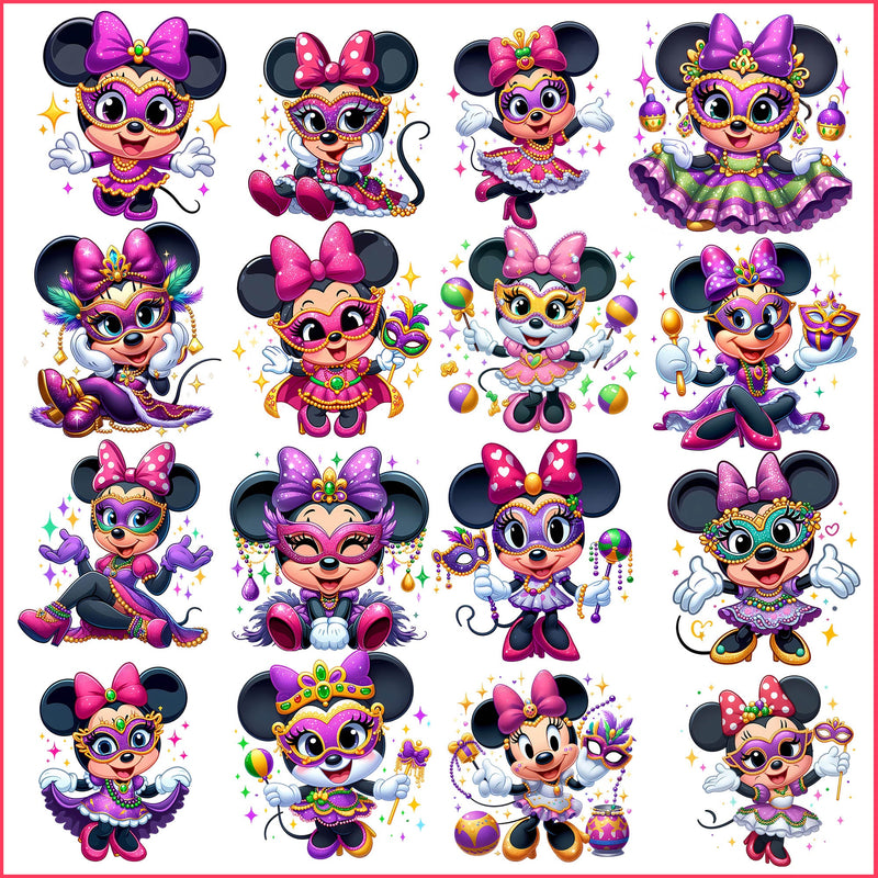 Minnie mouse madigras bundle png