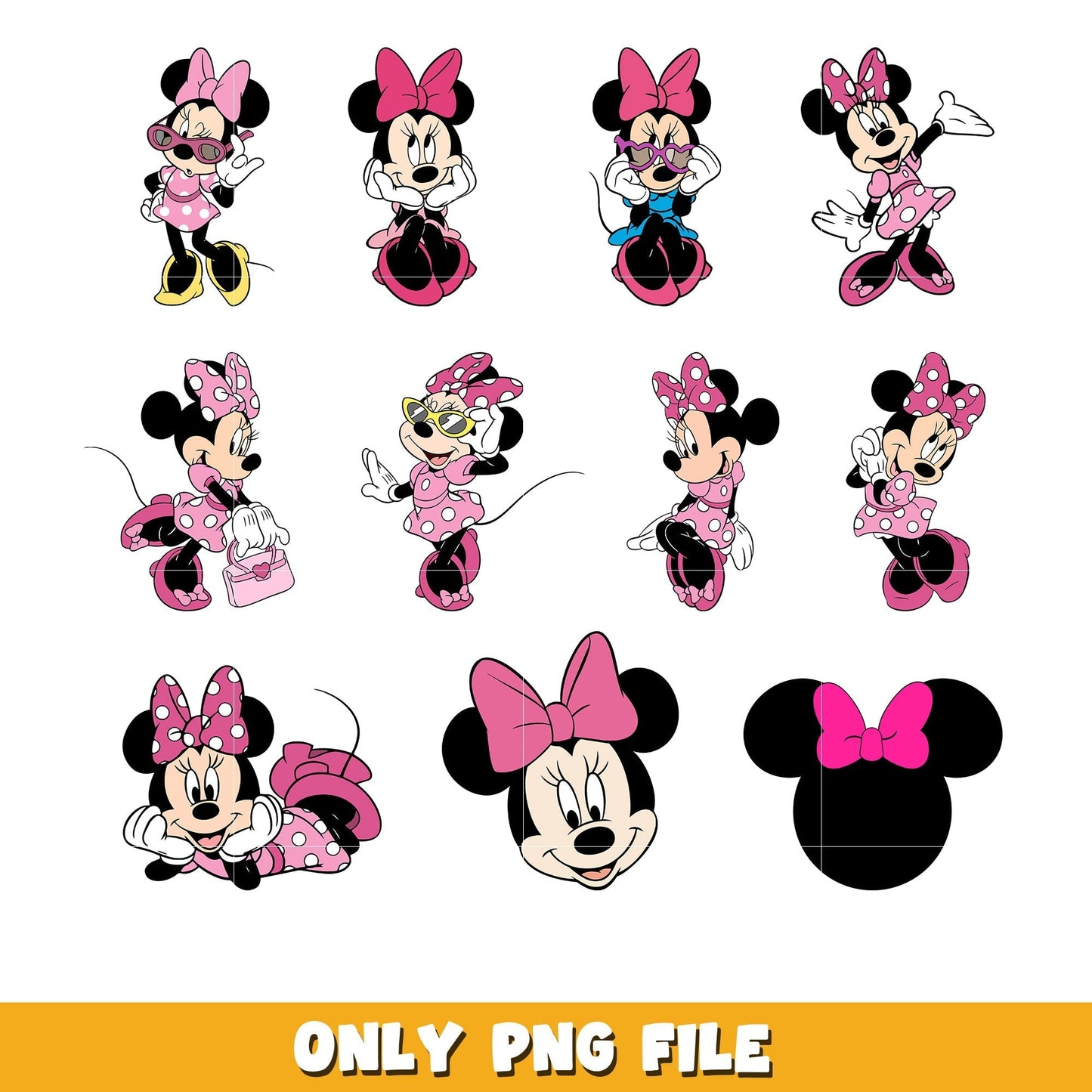 Minnie Mouse bundle png, Disney cartoon png, Digital download