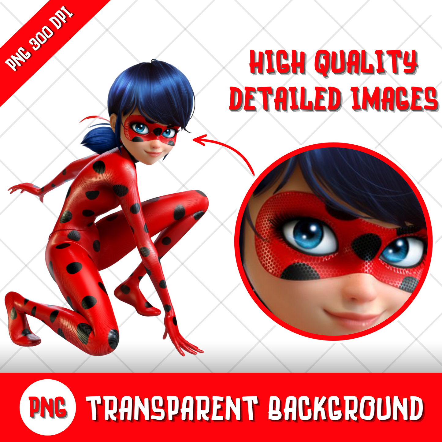 Miraculous Ladybug Clipart Bundle, Miraculous Transparent PNG, Designs for Decoration / Sublimation, Instant download