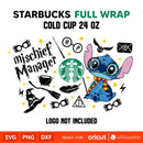 Mischief Manager Stitch Full Wrap Svg, Starbucks Svg, Coffee Ring Svg, Cold Cup Svg, Cricut, Silhouette Vector Cut File