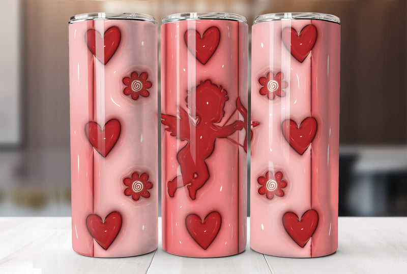 3D Valentine's Day Inflated Tumbler Wrap