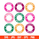 Mom Borders Bundle Svg, Starbucks Svg, Coffee Ring Svg, Cold Cup Svg, Cricut, Silhouette Vector Cut File