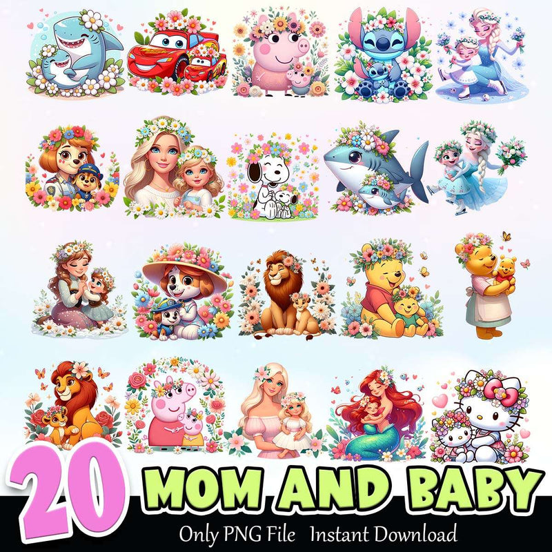 Mom And Baby PNG Bundle Sublimation Instant Download