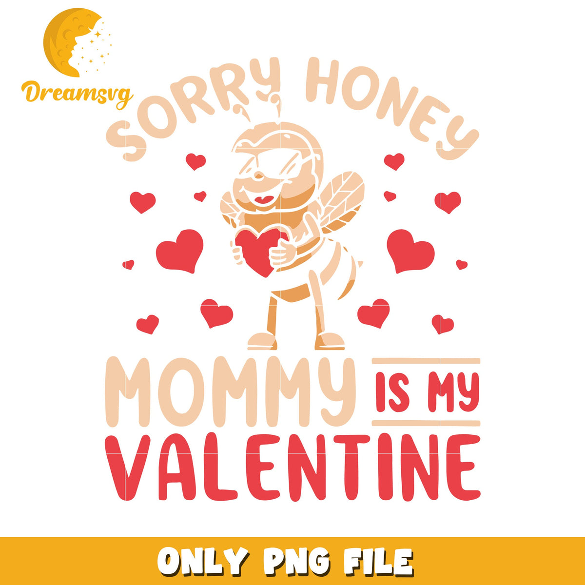 Mommy is My Valentine Bee PNG