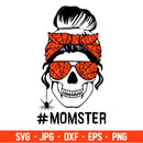 Momster Skull Svg, Halloween Mom Skull Svg, Halloween Svg, Cricut, Silhouette Cut File