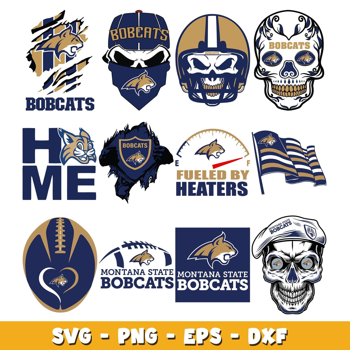 Montana state bobcats Skull Bundle svg, Montana state bobcats logo svg, ncaa svg