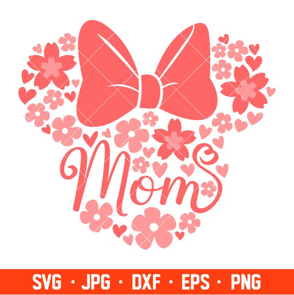 Mother’s Day Mom Minnie Mouse Svg, Free Svg, Daily Freebies Svg, Cricut, Silhouette Vector Cut File