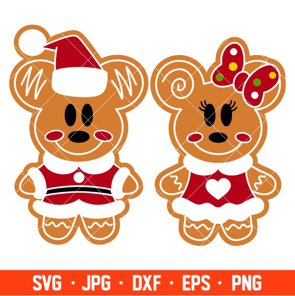 Mouse Gingerbread Cookies Svg, Christmas Svg, Merry Christmas Svg, Santa Claus Svg, Cricut, Silhouette Vector Cut File