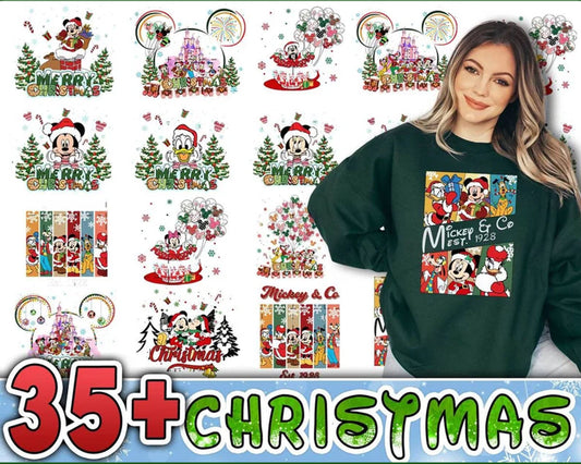 35+ Mouse And Friends PNG Bundle, Christmas digital bundle, Xmas friends designs bundle in PNG formats, Digital files CRM05112202