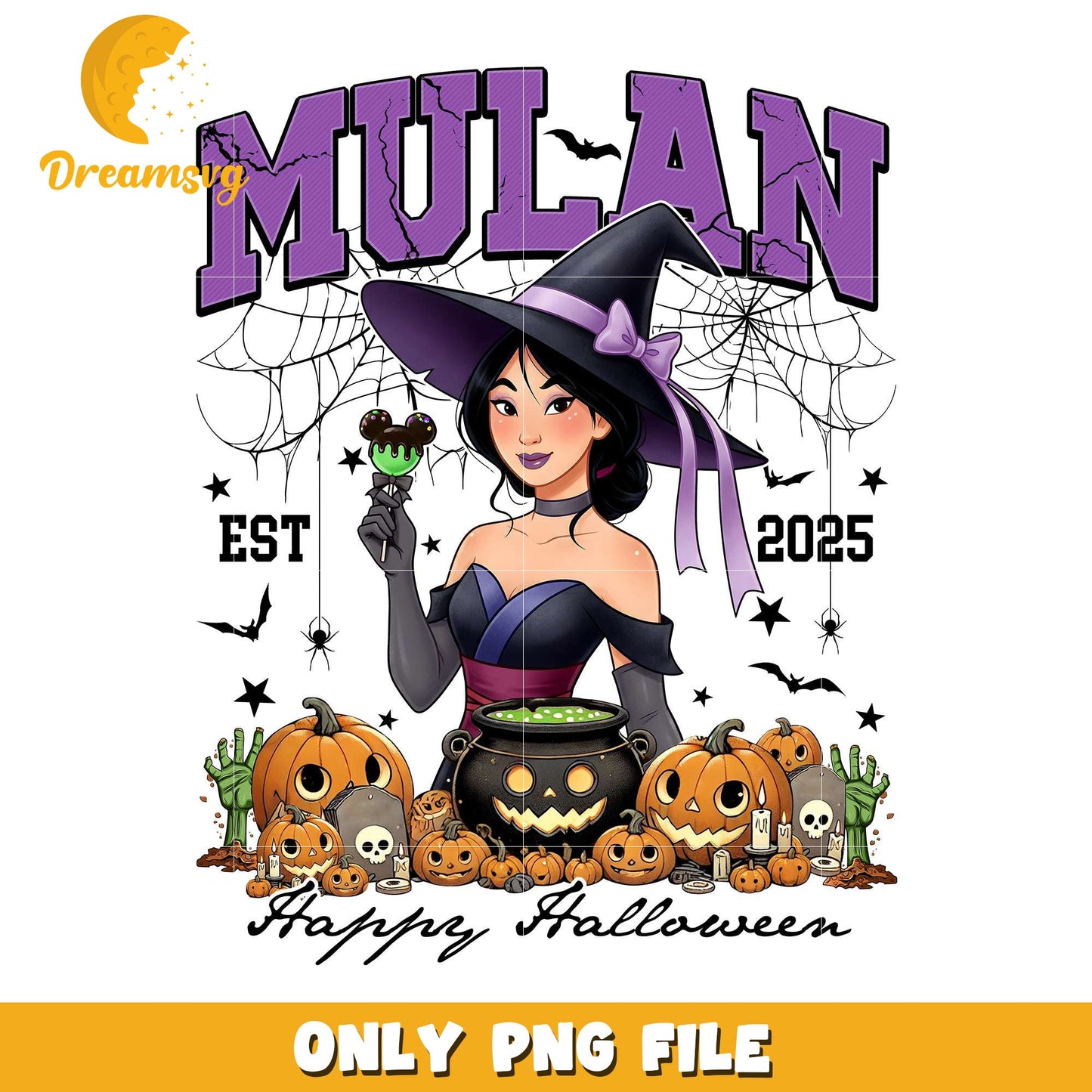 Mulan halloween png, halloween characters png, halloween design png