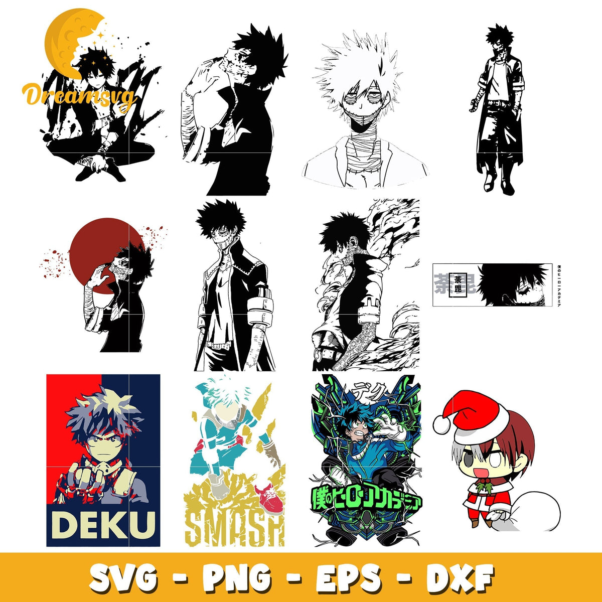 Toya todoroki character bundle design svg, my hero academia dabi svg