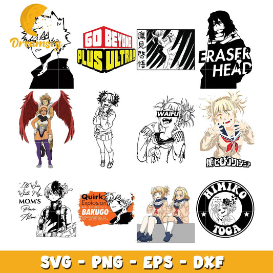 Himiko toga character design bundle svg, my hero academia svg
