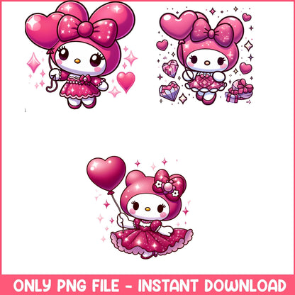 Melody kitty valentine png bundle