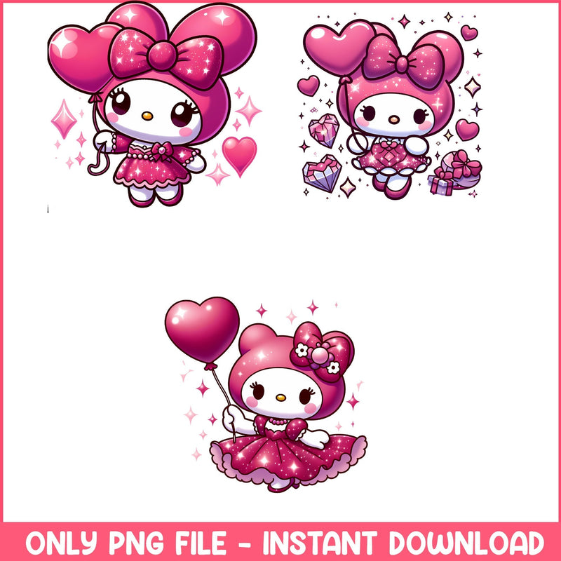 Melody kitty valentine png bundle