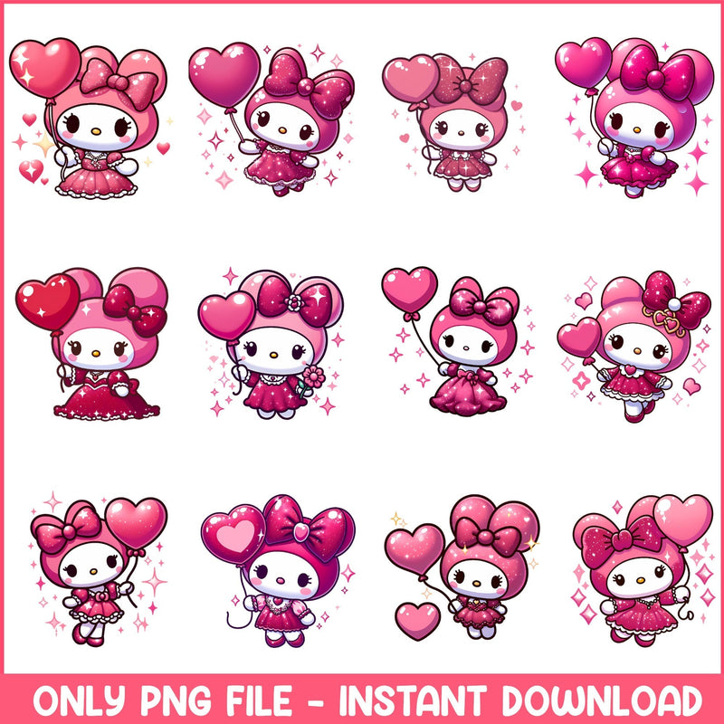 Melody kitty valentine png bundle