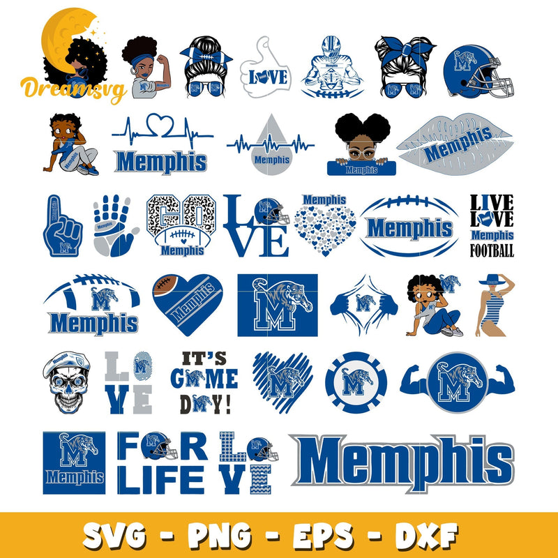 Memphis tigers logo bundle svg, memphis tigers football svg